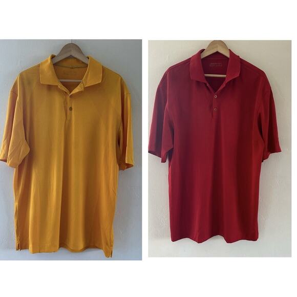 Nike Other - Nike Golf Polo Shirts Lot Of 2 Red And Yellow Size Large Short Sleeve Breathable